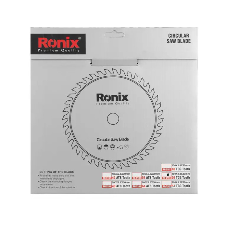 تیغ اره الماسه 180x56 MDF رونیکس کد RH-5104
