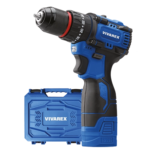 دریل شارژی ٢ باطری براشلس ویوارکس کد VR1608-BLX