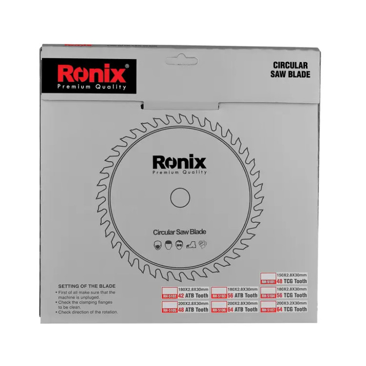تیغ اره الماسه 180x42 چوب رونیکس کدRH-5102